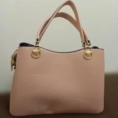 ピンク ハート 合成皮革 ハンドバッグ