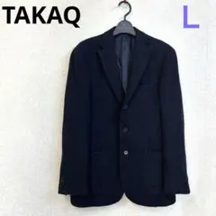 TAKA Q ネイビー テーラードジャケット 3つボタン サイドベンツ　Ｌのサムネイル