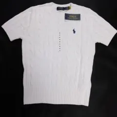Polo Ralph Lauren (L)ケーブルニット 半袖 ホワイト - メルカリ