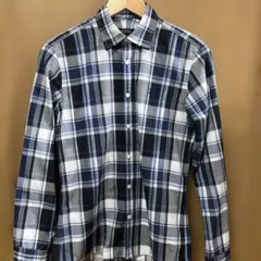 美品BURBERRY BLACK LABEL 長袖シャツ ネイビーチェック 1のサムネイル