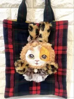 コヤンイサムチョン　ハンドメイド おっきめウールタータンチェックトートバック