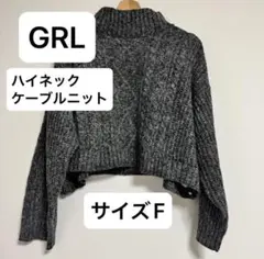 GRL グレイル ハイネックケーブル編み ニット　 Fサイズ　 セーター グレー
