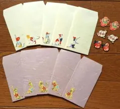 ☆猫柄☆ぽち袋10枚とシール6枚セット