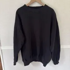 80s usa製　白タグ　old GAP 前Vスウェット　無地　ブラックのサムネイル