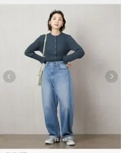 FREAKS STORE ダークグリーン リブ編み 長袖カーディガン