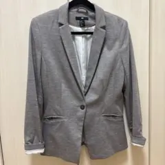 H&M レディース テーラードジャケット ライトグレー　EUR42 XL