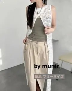 新品 by munir ホワイト ノースリーブ レースワンピース フリーサイズのサムネイル
