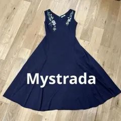 お値下げ✴︎新品タグ付✴︎マイストラーダ 花柄 刺繍フレアボイルロングワンピース