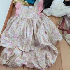 애니멀 프린트 프릴 드레스 블루머 세트