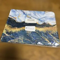 青と金のマーブル模様マウスパッド