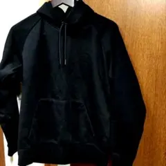 メンズ ブラック プルオーバーパーカー