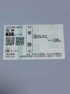 ジョバンニ 若葉ステークス 阪神　現地単勝的中馬券