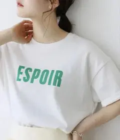 【美品】IENA イエナ ロゴTシャツ　ESPOIR 半袖　レディース　ゆったりのサムネイル