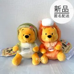 新品タグ付★TDR限定品★ぬいぐるみバッジ2個セット★干支★くまのプーさん