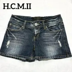 デニムショートパンツ Y2K グランジ 平成 ギャル 90ダメージ加工 ミニ S