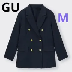 GU ダブルブレストブレザー ネイビー　金ボタン　テーラードジャケット　M