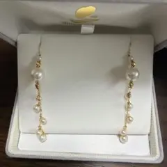 K18あこや真珠ピアス約8.0mm