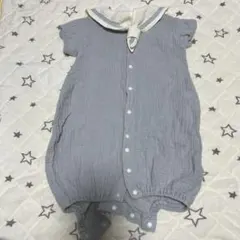 水色 セーラー襟ロンパース 50-70cm MIL KISSのサムネイル