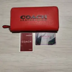 COACH レザー 長財布 レッド