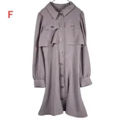 美品　ピンクベージュ　ボタンアップ ワンピース　ピンク　Fサイズ