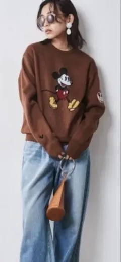 美品ミッキーマウス⭐︎ジャガードニットプルオーバー シックスタイル