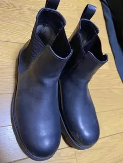 ブラック サイドゴアブーツ 25.0