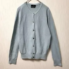美品 イネド ガーター編カーディガン 9 アイスブルー キュプラ 日本製のサムネイル