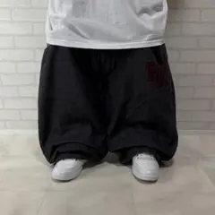 REDAPE 刺繍デザイン 極太 オーバーサイズ ブラックデニム バギーパンツ