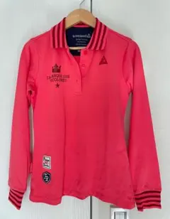 超美品 le coq sportif ピンクゴルフ 長袖ポロシャツ M