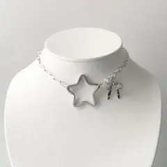 星　リボン　チェーンネックレス　韓国フェアリーグランジウィッシュコア森ガール