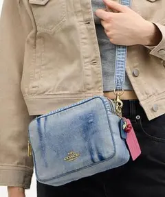 COACH ローアン サッチェル バッグ・ラブド デニム・チャーム - メルカリ