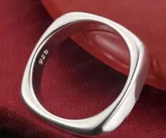 未使用・高品質　925スターリングシルバー スクエア型リング　【20号】