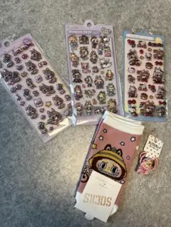 ラブブ　シール＆靴下＆ヘアゴム5点セット