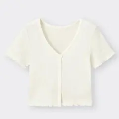 GU テクスチャークロップドカーディガン半袖