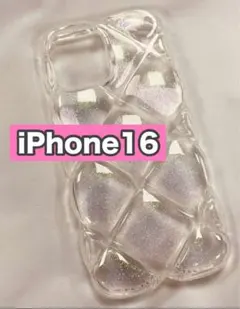 iPhone16 新品未使用　キルティング　ラメ　キラキラ　iPhoneケース