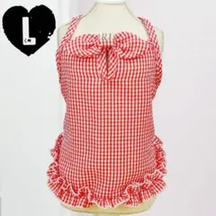 新品 L チェック キャミ ワンピース （赤）犬服 猫服 小型犬 犬の服