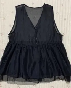 LEPSIM シアー刺繍アソートノースリーブ　ベスト　チュニック　レプシィム