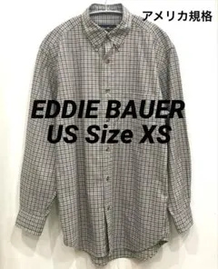 Eddie Bauer 　シャツ　XS　チェック　長袖　USA規格　アメカジ