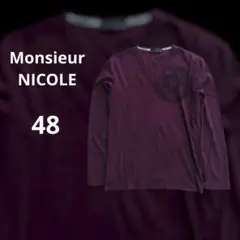 MONSIEUR NICOLE　Vネックカットソー　purple　48　y2kのサムネイル