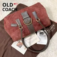 vintage coach old Suede mini Boston 赤