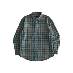 【希少オンブレチェック】00s OLD GAP 長袖ライトフランネルシャツ L