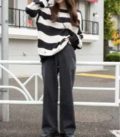 WEGO ウエストフィットワイドストレートパンツ　Mのサムネイル