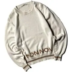 【美品】マドモアゼルノンノン　長袖　ニット　セーター　クルーネック　アイボリーのサムネイル