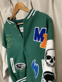 Black Air M1 スタジャン スカル ドクロ 刺繍 L ブラック