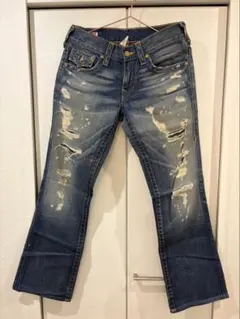 True Religion ダメージ加工ブーツカットデニム