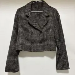 SUREVE チェック柄 ショート丈 テーラードジャケット