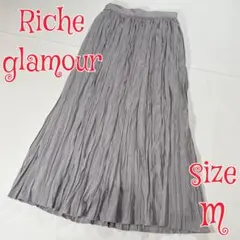 Riche glamour プリーツスカート ロング丈 グレー Mのサムネイル