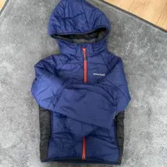 キッズ　mont-bell 130cm ジャケット　青色　収納袋付き