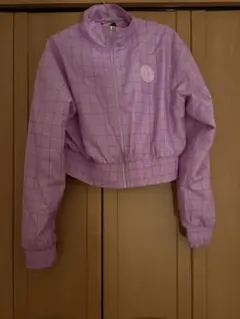 Nike パープル チェック柄 ウィンドブレーカー L