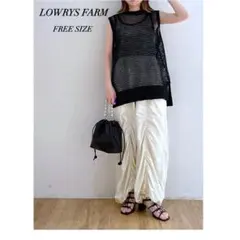 LOWRYS FARM ラメメッシュノースリーブ ブラックF